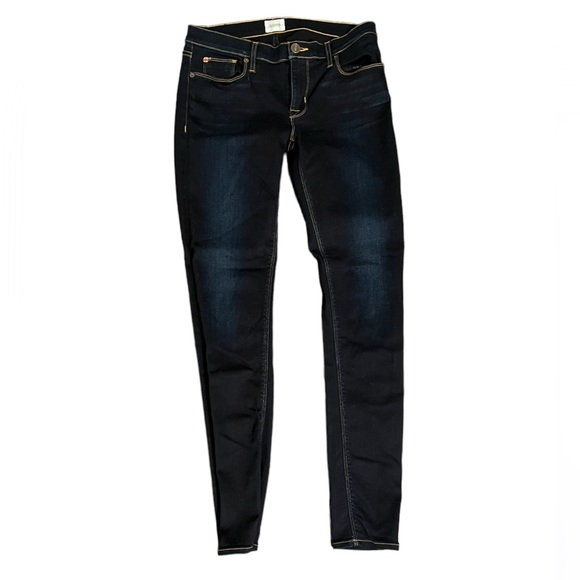 Hudson Jeans Denim - Hudson Dark Wash Skinny Jeans with Brown Stitching